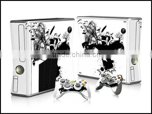 Original Sticker For Xbox 360 Slim Console Controller Vinyl Decal + 2 New Controller Skins For Xbox 360