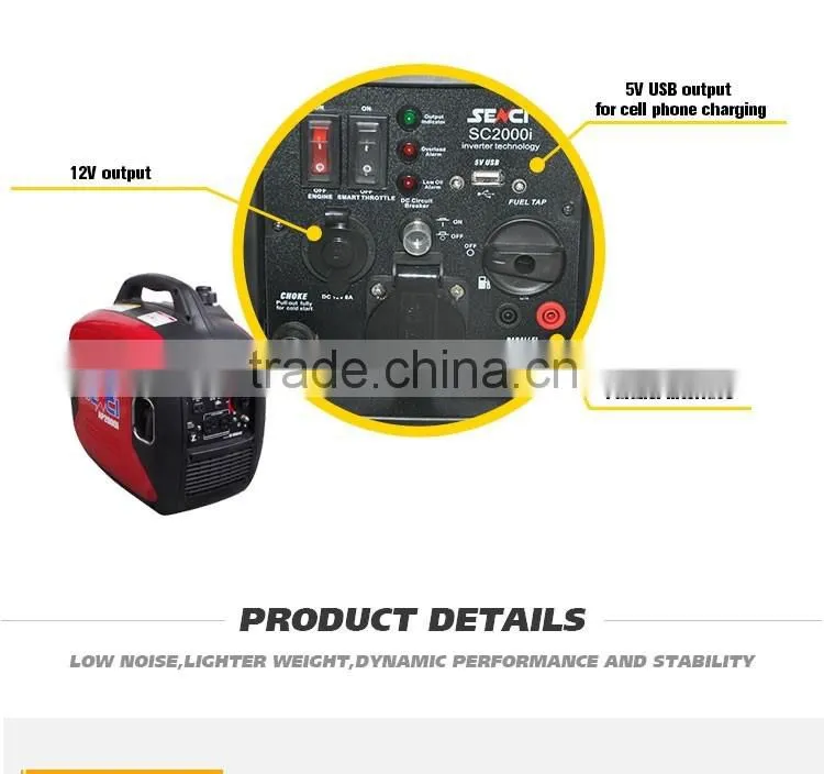 1.6kw SC2000i SC-149F engine portable silent gasoline inverter generator