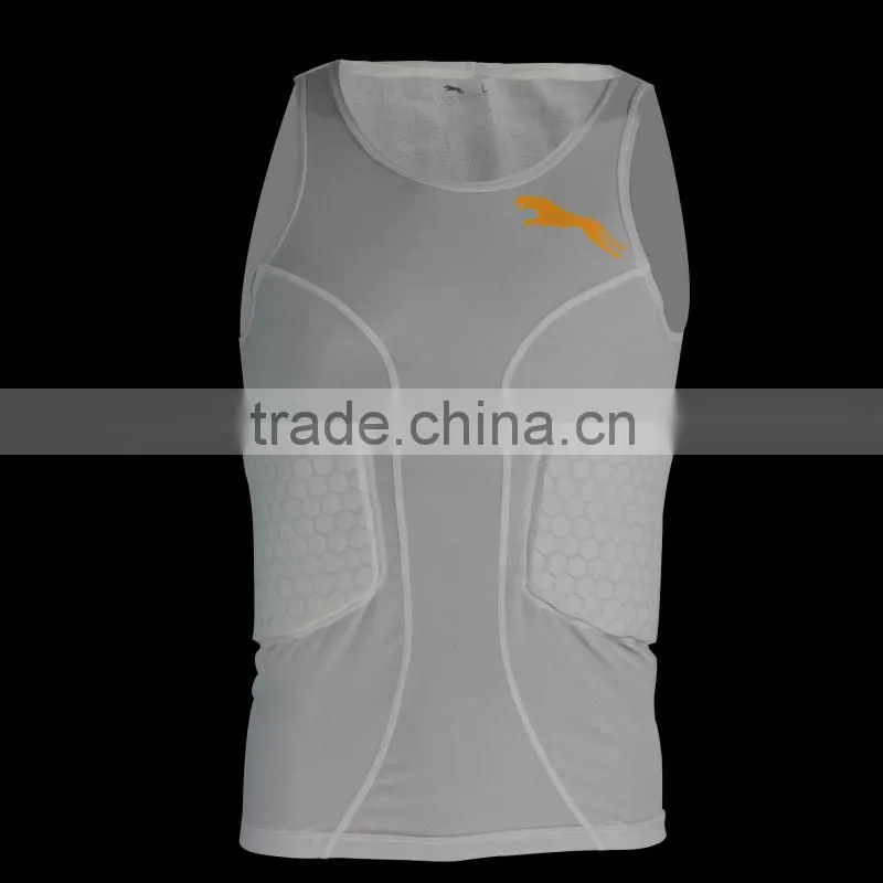 Rugby protection padded top Football pro combat compression gear padded compression wear