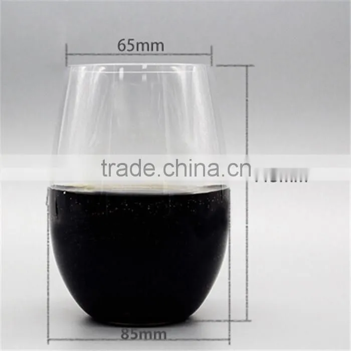 Bottom price stemless plastic wine glass, Acrylic fancystemless plastic wine glass,unbreakable fancy stemless plastic wine glass