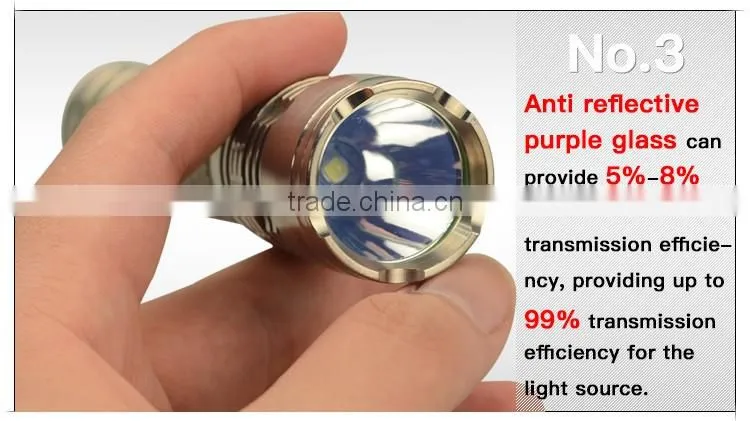Top Quality Customized recharge portable XML L2 edc Titanium Alloy LED watt flashlight