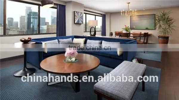 (MA48NH) European Style Marine Blue Sectional Sofa Set/Hot Sale Hotel Sofas/Hotel Living Room Furniture