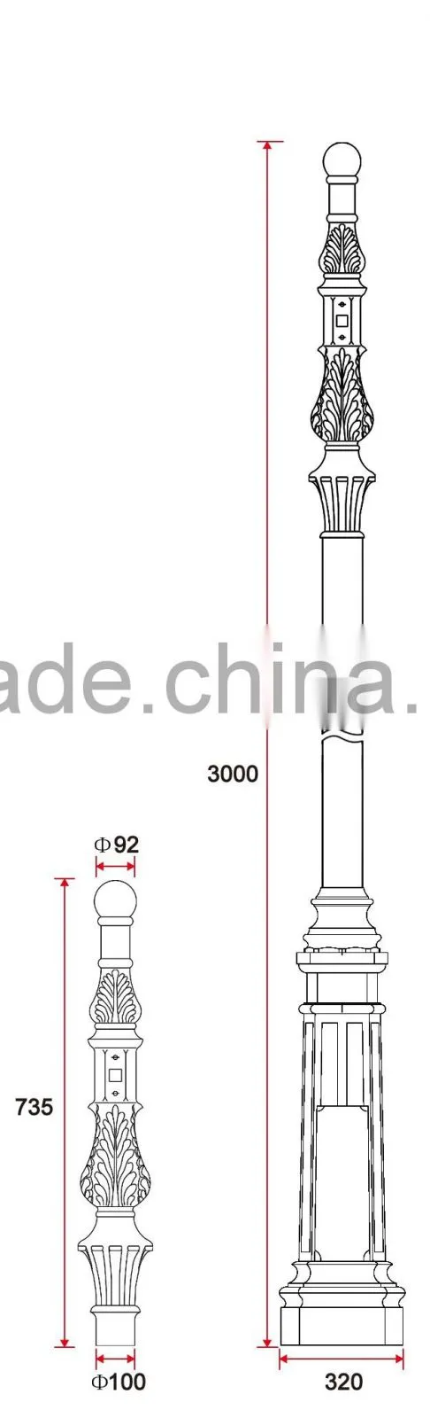 C070 Aluminum Sand Casting Lamp Drum