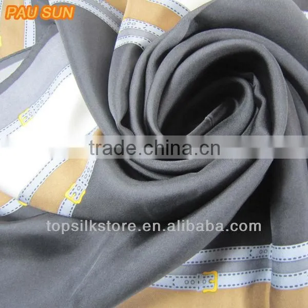 silk twill paisley square scarf customed