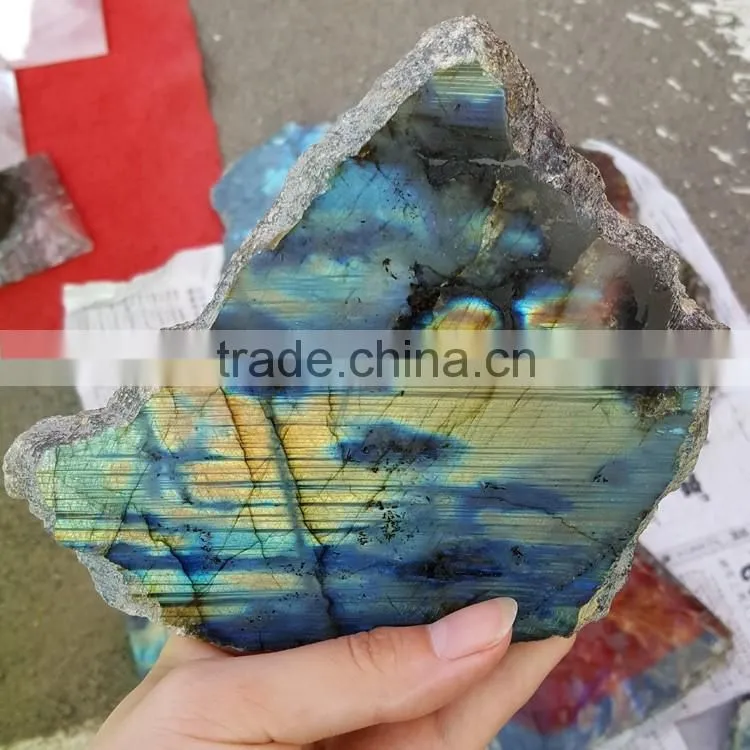 Natural Rock Labradorite Rough Slice from Madagascar