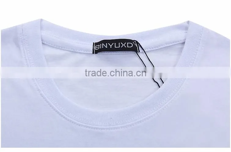 Custom new design customized fashion short sleeve long lineprinting t-shirt men with low quality