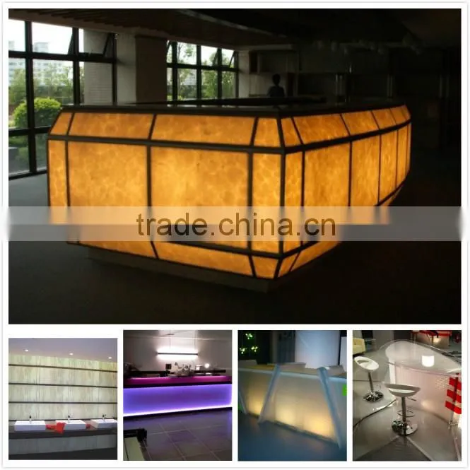 Translucent Artificial Faux Resin Pearl Stone Slabs for Reception Counter