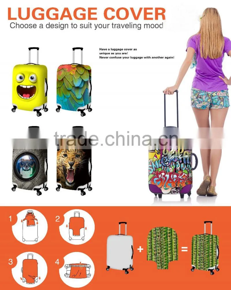 Wholesale 2016 Fashion Fruit watermelon printing hard cover clear luggage covers