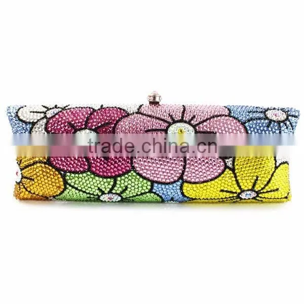 beautiful multi flower shape rhinstone women bag evening clutch bag party bag (B1008-BC2))
