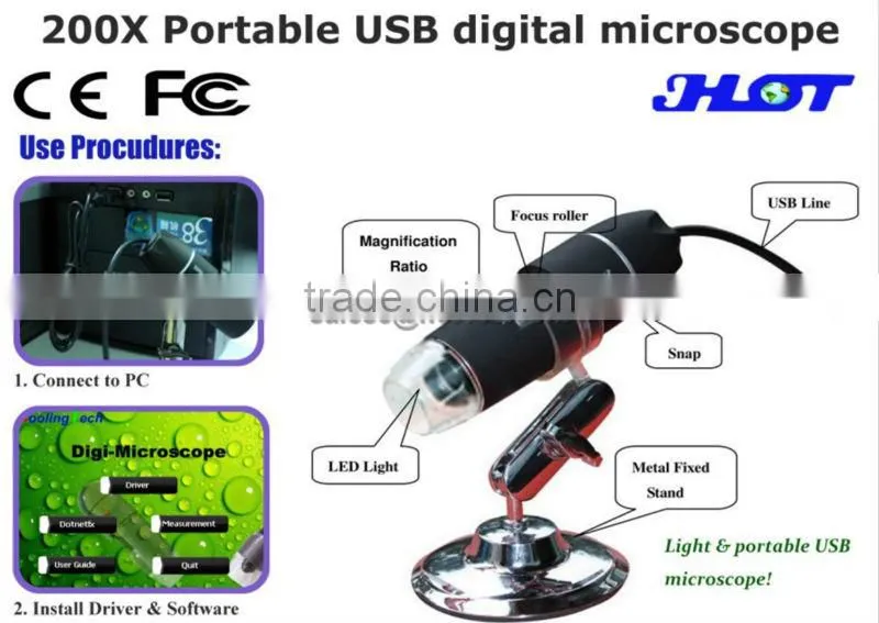 good quality 200 USB digital microscope with measurement function