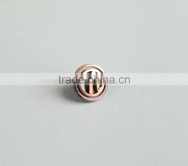 Antique Vintage Custom Round Letter Logo N Metal Decorative Button Snap For Jeans Jackets
