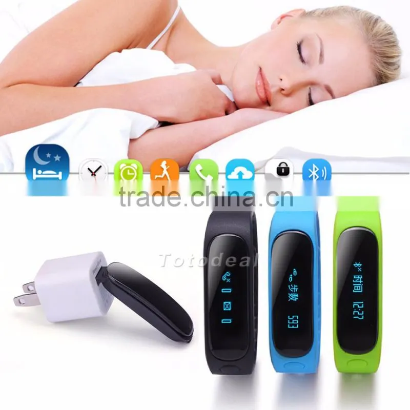 Calling remind IP67 waterproof swimming pedometer running E02 fitness smart band
