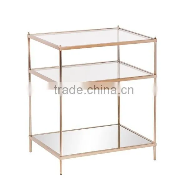 Foshan shunde simple style living room tempered glass top side table