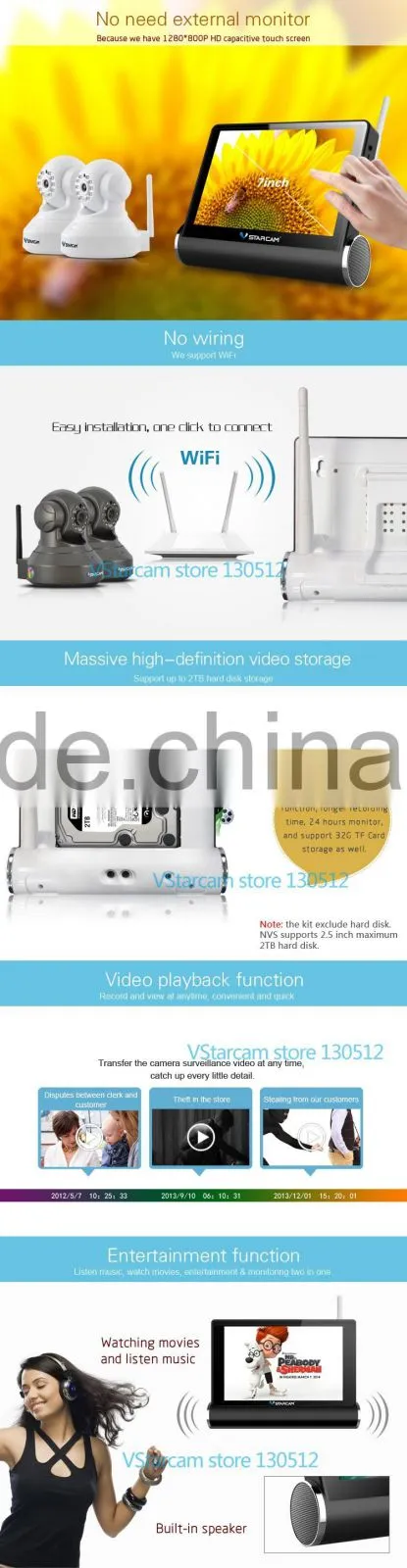 VStarcam NVS-K200 Professional Full HD Security Wireless Infrared Audio Camera digital wifi nvs sd card ip camera