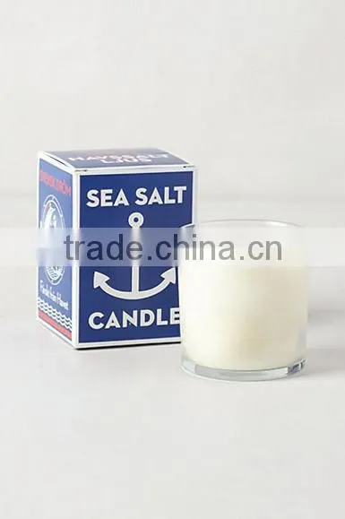 Sea Salt Smokeless Nature Scented Soy wax Candle in glass jar