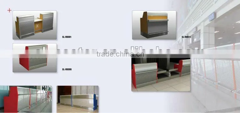 Modern stainess steel granite polyester airport counter