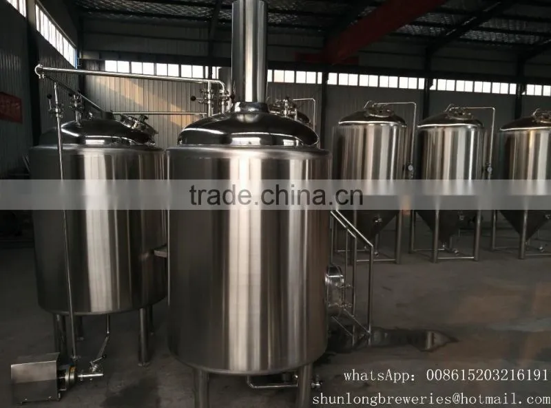 high quality beer brewing system with malt crush system , brew house, conical fermenter