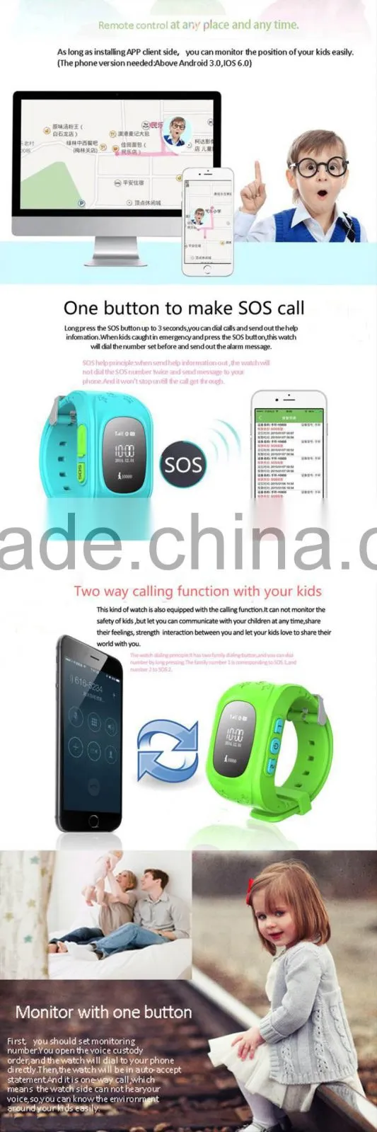 fashion watch for kids eime and date display,alarm and clock
