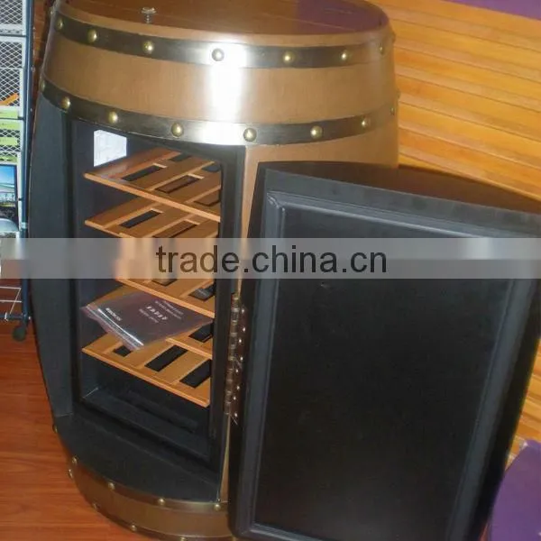 Novel Fridge Wooden Commercial Barrel Cooler OAK Wood Wine Beer Barrel Fridge OEM Color