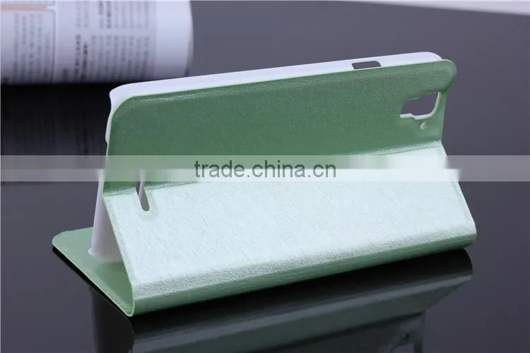 Ice Silk Pattern Wholesale Ultra Leather Flip Case for Coolpad Note , Mobile Phone Case for Coolpad8670 with Card Slot and Stand