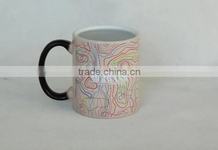 11oz ceramic advertising magic mug hot water color changing mug