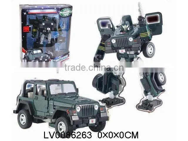 DIY kids robot in toy robots assembly to car