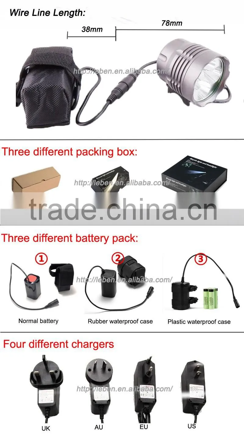5 x Cree XM-L T6 6000LM LED Cycling Bike bicycle front light