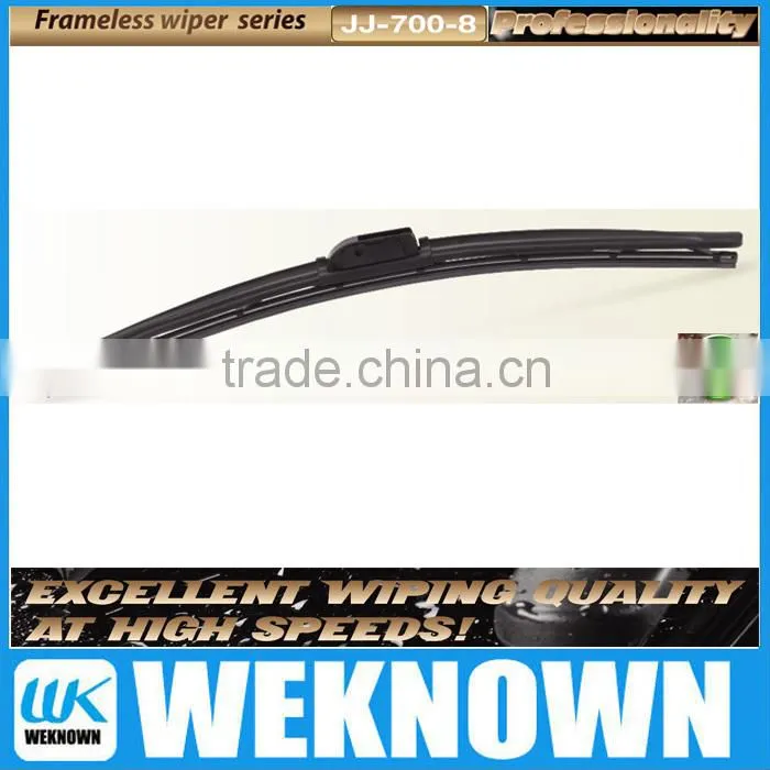 new frameless wiper blade with stainless steel backing,multi-adaper for all cars
