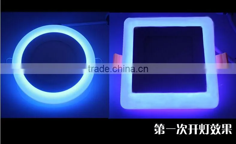 Decorative double color 12+4w LED panel light blue+white