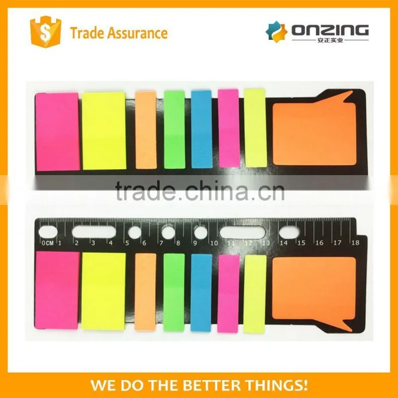 Onzing good quality arrow&strip-type shaped sticky notes with pet