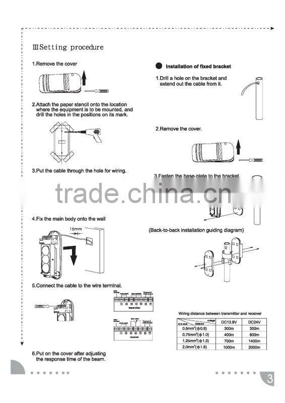 High Quality wireless outdoor IR beam detector Synchronized Pulsed Beams