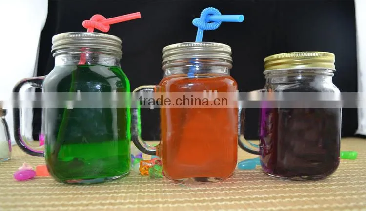 glass milk mason jar with straw and handle, glass engraved mason jar