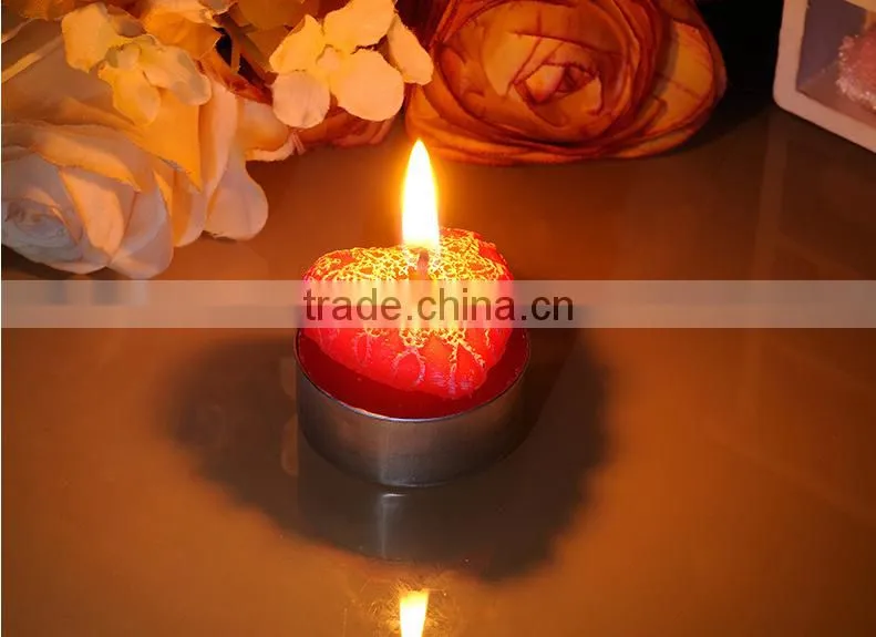 Wholesale Multi-color gift flameless scented heart shape wedding tealight candle