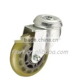 Top Hole PU Brake Caster Wheel With 3 Inch