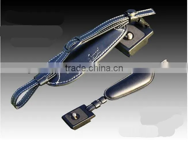 Hottest selling leather hand digital wrist grip strap with quick release plate for DSLR camera