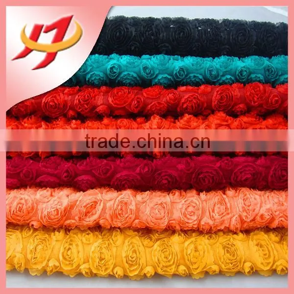 Newly polyester satin rosette fabric for wedding carpet decoration wholesale