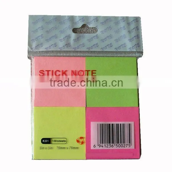 square memo pad adhesive note block woodfree paper