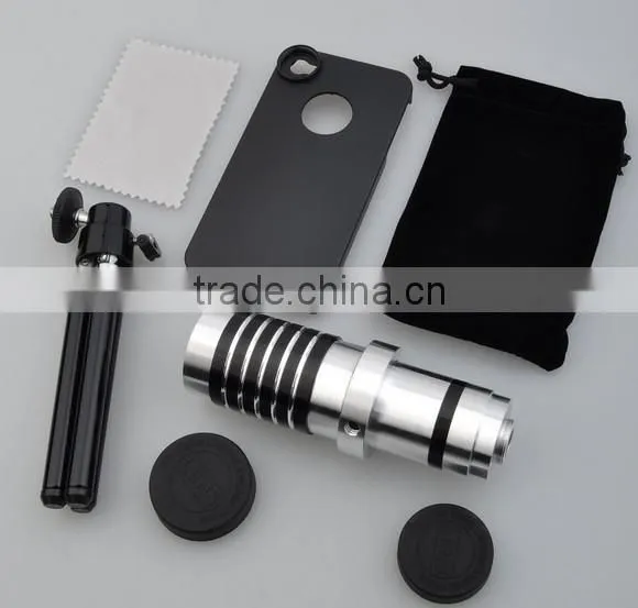 Aluminum optical telescope 12x lens for iphone5