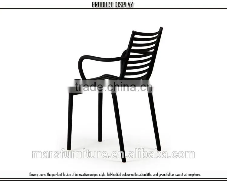 Cheap stackable pp chair armrest for dining