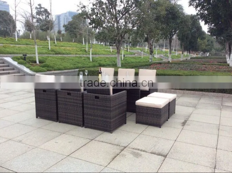 Patio Furniture Dining Set Garden Outdoor patio furniture sets Wicker Outdoor Patio Cube sets W/ Cushions