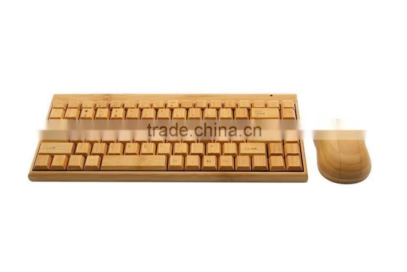 2.4GHz wireless bamboo keyboard and mouse waterproof keyboard+ wireless mouse