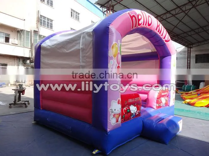 PVC pink cute cat cheap infoor inflatable bouncer for kids