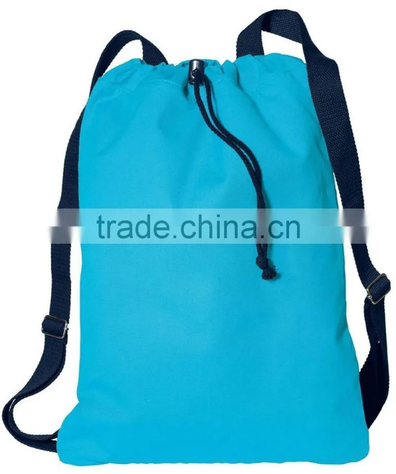 Canvas Soft Cotton Drawcord Toggle Cinch Pack Promotional Drawstring backpack