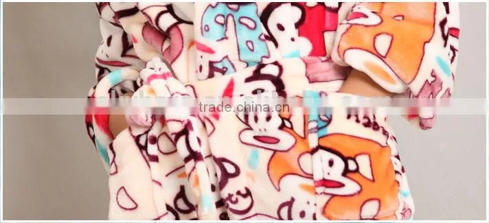 Baby bathrobe Animal leopard flannel fleece