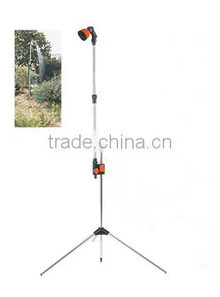 garden shower with adjustable head and tripod