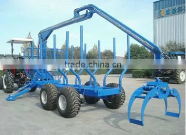 Forestry machine good quality Timber Trailer with Crane