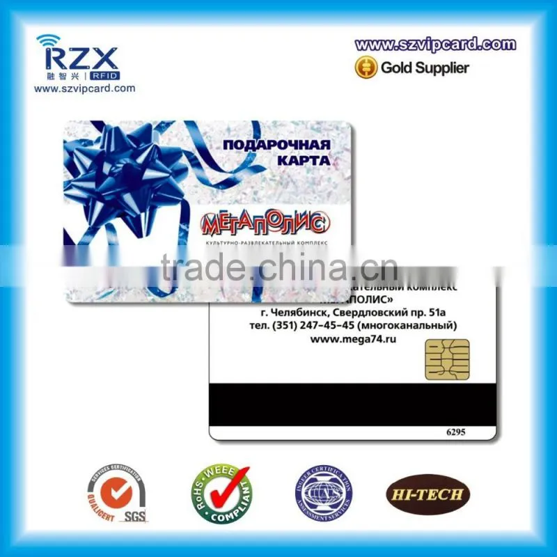 Professional manufacturer custom printing CR80 plastic contact IC card with SLE4442 chip