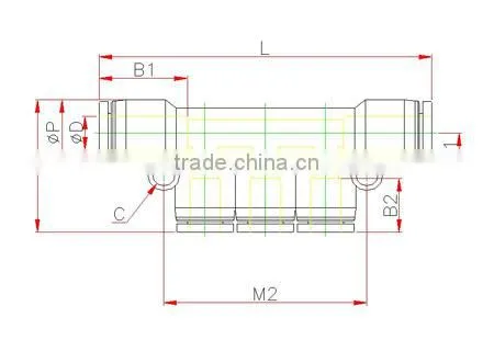 male thread plastic tube fitting, reducer triple branch union ,compact one -touch tube fitting , push in tube fitting
