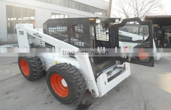 Diesel Engine 0.44m3 Bucket Mini Loader Skid Steer WECAN 750D Skid Steer Tires 12x16.5