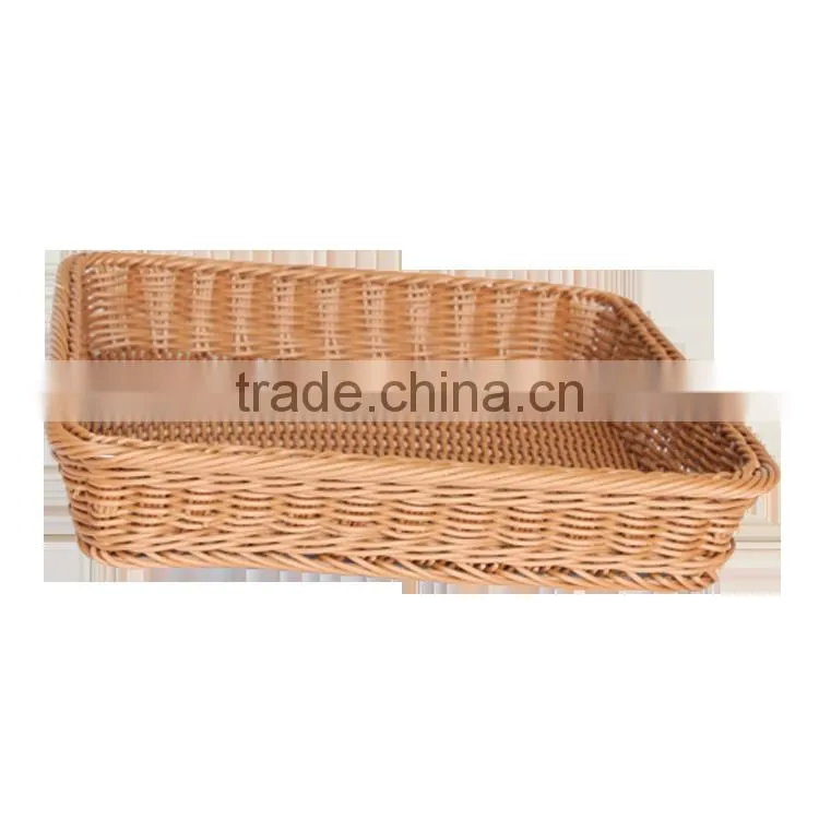 Eco-friendly rattan fruit baskets for supermarket display rack